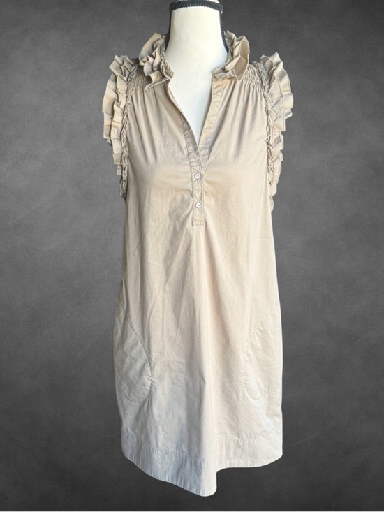 BCBGMaxAzria Dresses & Skirts - BCBGMAXAZRIA Ruffle Sleeve Mini Dress Neutral Beige‎